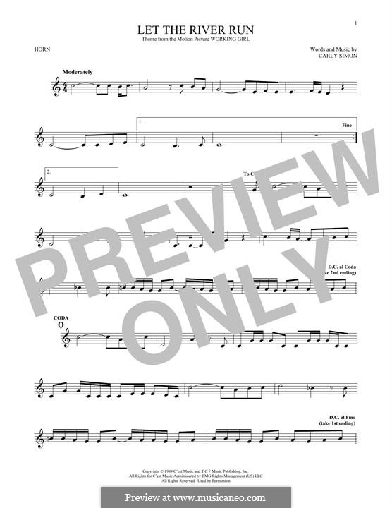 Let the River Run: For horn by Carly Simon
