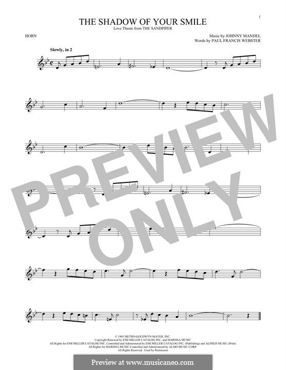 The Shadow of Your Smile (Tony Bennett): For horn by Johnny Mandel