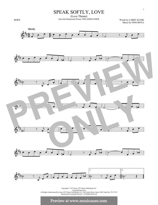 The Godfather (Love Theme) by N. Rota sheet music on MusicaNeo