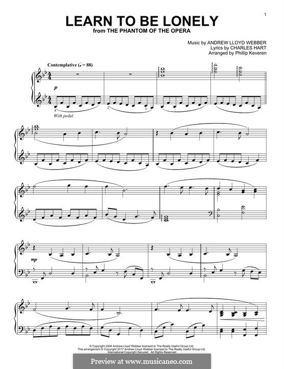 Learn to be Lonely: For piano by Andrew Lloyd Webber