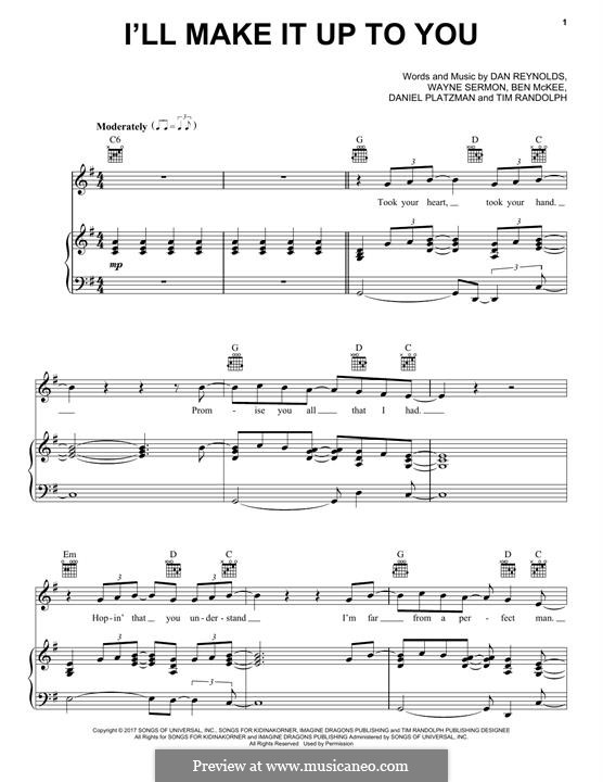 I'll Make It Up To You (Imagine Dragons) by B. McKee, D. Reynolds, D ...