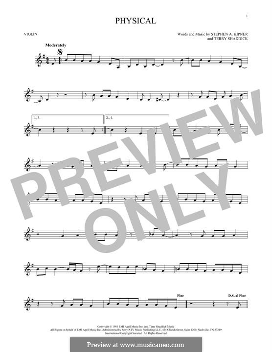 Physical (Olivia Newton-John): For violin by Stephen Alan Kipner, Terry Shaddick