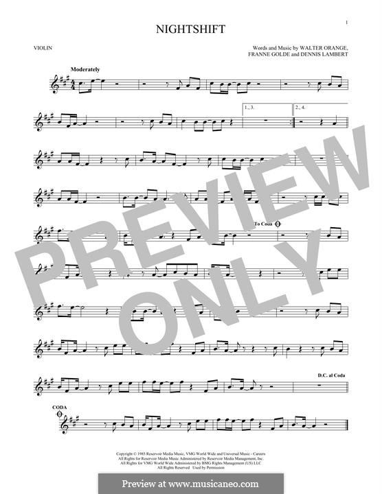 Nightshift (The Commodores): For violin by Dennis Lambert, Francine Golde, Walter Orange