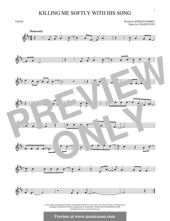 Killing Me Softly with His Song: For viola by Charles Fox