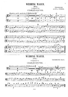 Wedding March No.1 for Organ and Three Trombones: Trombones part by Charles Gounod