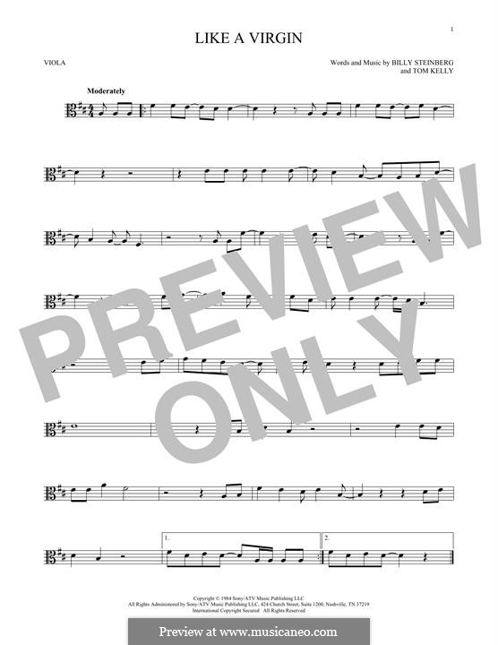 Like a Virgin (Madonna): For viola by Billy Steinberg, Tom Kelly