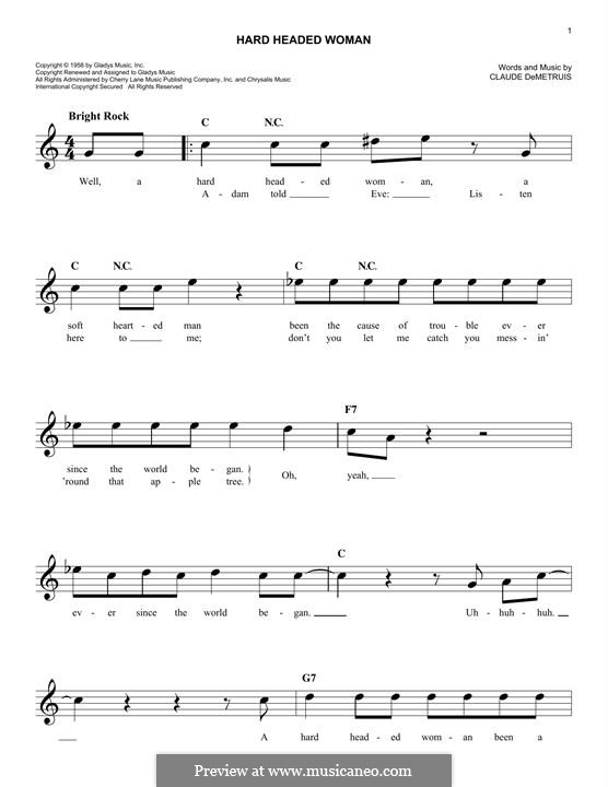 Hard Headed Woman Elvis Presley By C Demetrius On Musicaneo