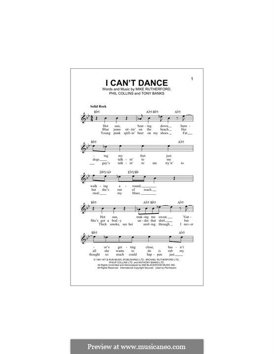 I Can't Dance (Genesis): Melody line by Tony Banks, Mike Rutherford, Phil Collins