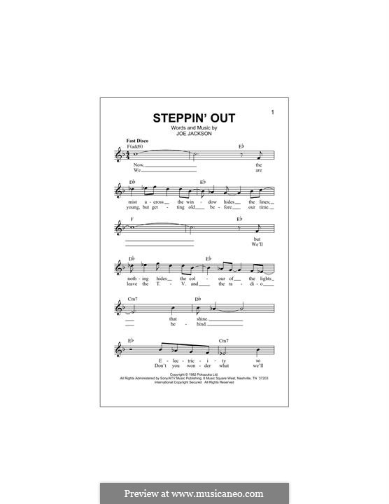 Steppin' Out: Melody line by Joe Jackson