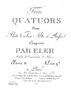 Three Quartets for Flute and String, Op.11: Flute part by André-Frédéric Eler