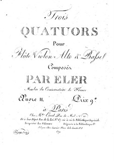 Three Quartets for Flute and String, Op.11: Violin part by André-Frédéric Eler