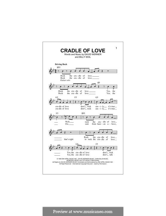 Cradle of Love (Billy Idol): Melody line by David Werner