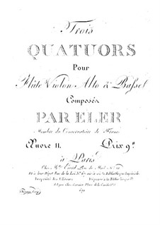 Three Quartets for Flute and String, Op.11: Cello part by André-Frédéric Eler
