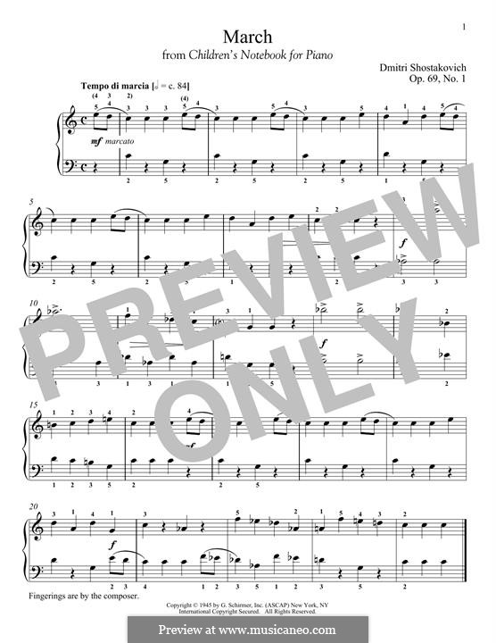 Children's Notebook, Op.69 by D. Shostakovich - sheet music