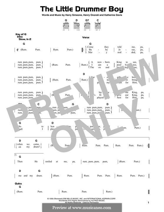 Drummer Boy Guitar Chords
