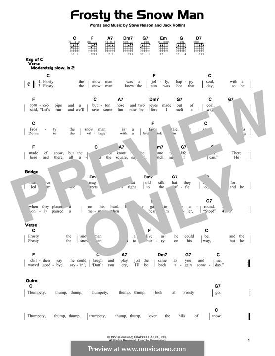 Frosty the Snow Man: For guitar with tab by Jack Rollins, Steve Nelson