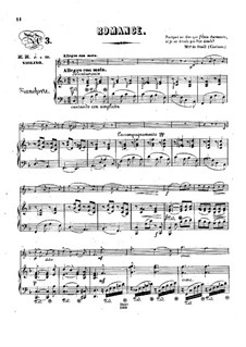 Pensées fugitives, Op.30: Romance, for violin and piano by Stephen Heller, Heinrich Wilhelm Ernst