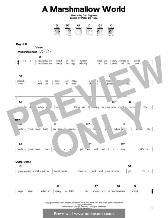 A Marshmallow World: For guitar with tab by Peter de Rose