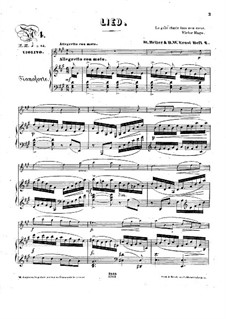 Pensées fugitives, Op.30: Song, for violin and piano by Stephen Heller, Heinrich Wilhelm Ernst