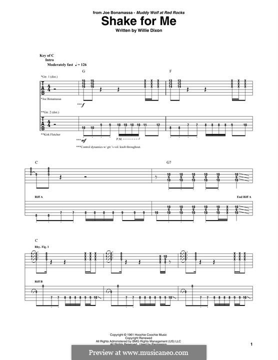 Shake for Me: For guitar with tab by Willie Dixon