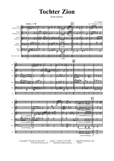 Des Herrn Einzug (Tochter Zion): For brass quintet by Georg Friedrich Händel