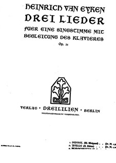 Idyll for Voice and Piano, Op.21 No.2: Idyll for Voice and Piano by Heinrich van Eyken