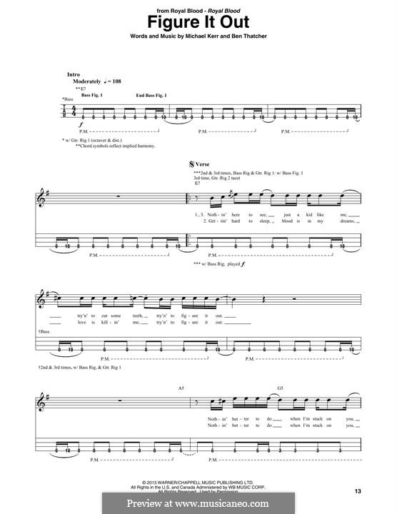 Figure it Out (Royal Blood): For bass guitar with tab by Ben Thatcher, Michael Kerr