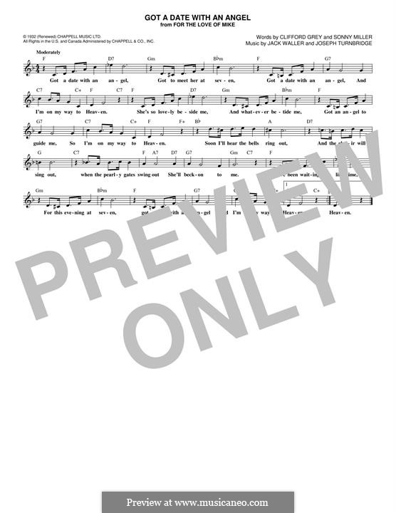 Got a Date with an Angel (The Four Freshmen): Melody line by Jack Waller, Joseph Tunbridge