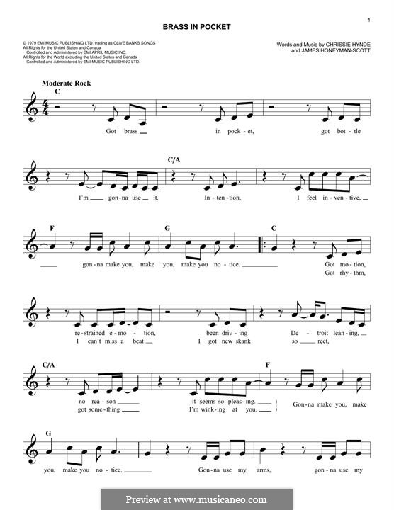 Brass in Pocket (The Pretenders) by C. Hynde, J. HoneymanScott on