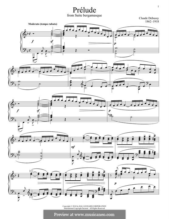 Prelude: For piano by Claude Debussy
