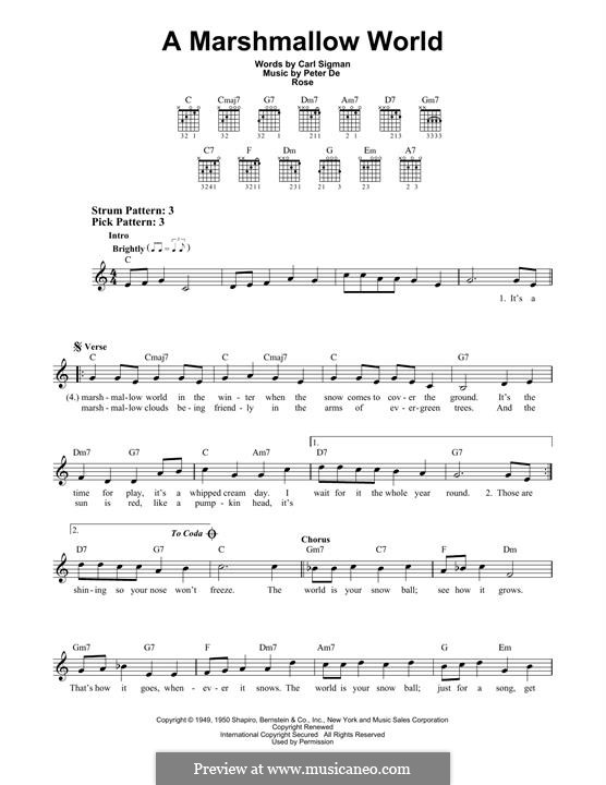 A Marshmallow World: For guitar with tab by Peter de Rose