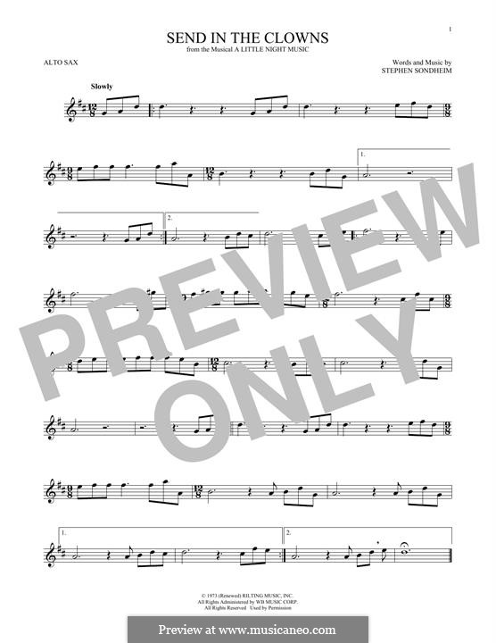 Send in the Clowns (from A Little Night Music): For alto saxophone by Stephen Sondheim