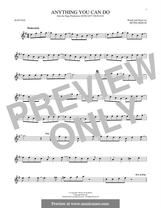 Anything You Can Do: For alto saxophone by Irving Berlin