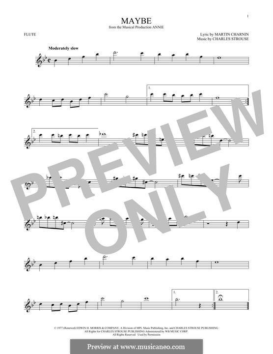 Maybe (from Annie): For flute by Charles Strouse