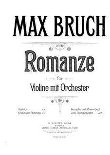 Romance for Viola and Orchestra, Op.85: Version for violin and piano by Max Bruch