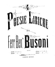 Quattro poesie liriche (Four Lyric Poems), BV 191 Op.40: No.1-2 Primavera, Estate (Spring, Summer) by Ferruccio Busoni
