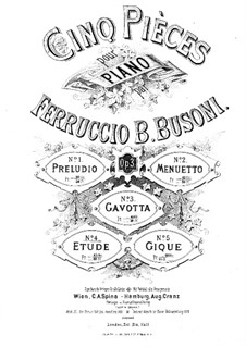 Cinq Pièces (Five Pieces), BV 71 Op.3: No.4 Etude by Ferruccio Busoni