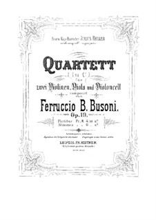 String Quartet No.1 in C Minor, BV 208 Op.19: Viola part by Ferruccio Busoni
