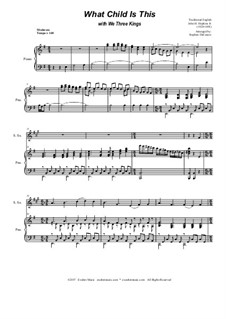 What Child is This with We Three Kings: Duet for soprano and tenor saxophone by Unknown (works before 1850), John H. Hopkins Jr.