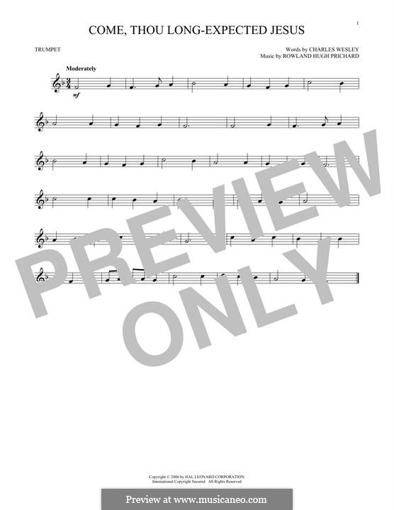 Come, Thou Long-Expected Jesus: For trumpet by Rowland Huw Prichard