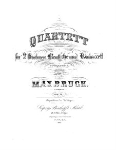 String Quartet No.1 in C Minor, Op.9: Violin I part by Max Bruch