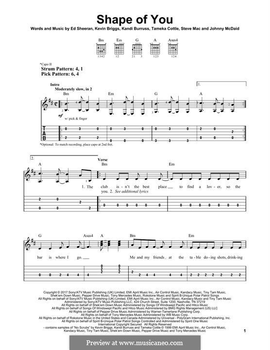 Shape Of You: For guitar with tab by Ed Sheeran, Steve Mac, John McDaid