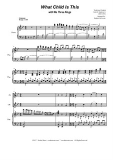 What Child is This with We Three Kings: For woodwind quartet by Unknown (works before 1850), John H. Hopkins Jr.