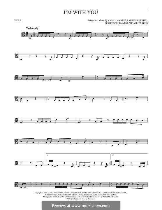 I'm with You: For viola by Avril Lavigne, Graham Edwards, Lauren Christy, Scott Spock