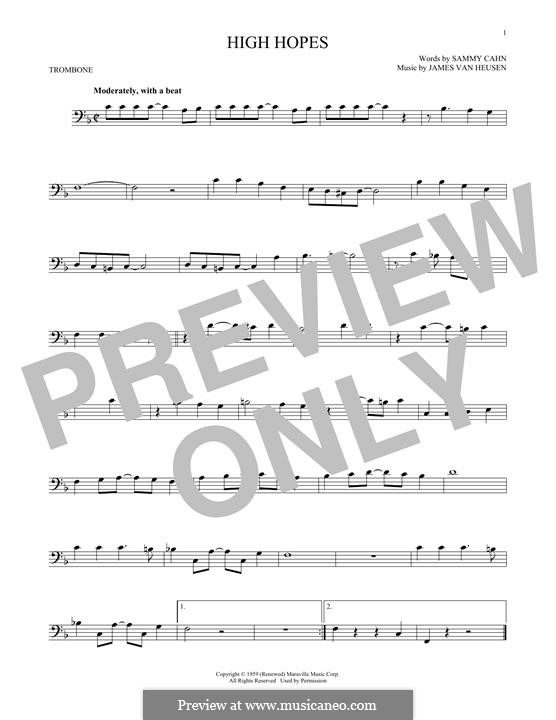 High Hopes (Frank Sinatra): For trombone by Jimmy Van Heusen