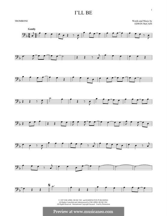 I'll Be: For trombone by Edwin McCain
