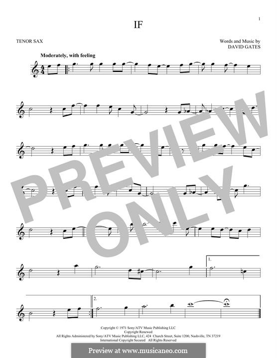 If (Bread): For tenor saxophone by David Gates