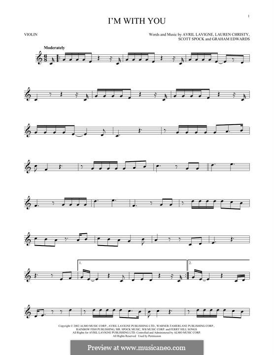I'm with You: For violin by Avril Lavigne, Graham Edwards, Lauren Christy, Scott Spock