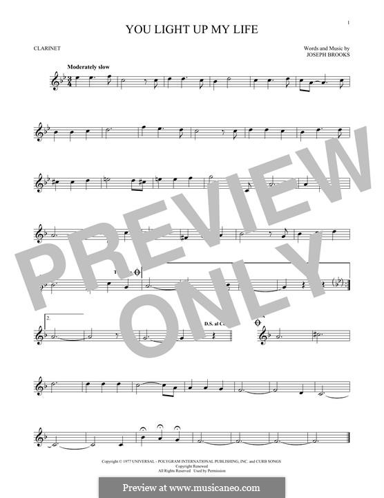 You Light Up My Life: For clarinet by Joseph Brooks