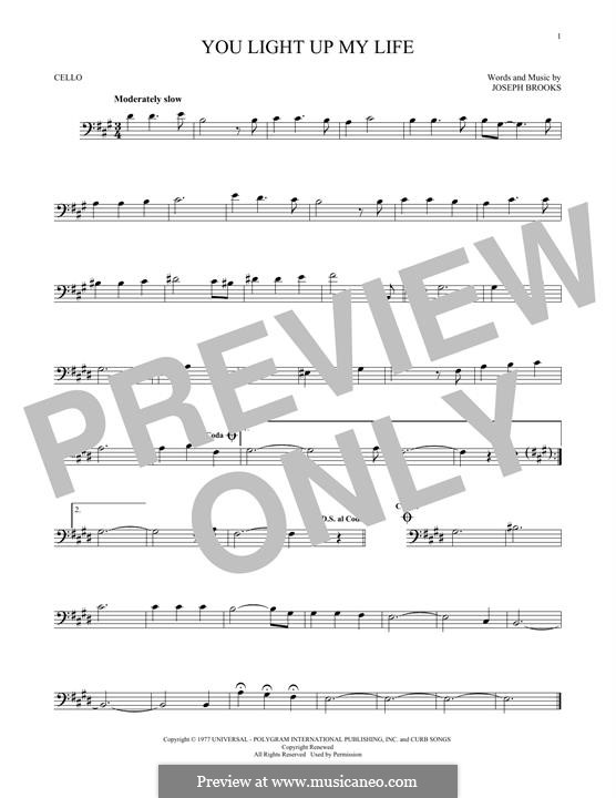 You Light Up My Life: For cello by Joseph Brooks